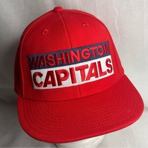 Washington Capitals adidas NHL Cap Sz M/L Flex Stretch Fit Hat Red Block Letters